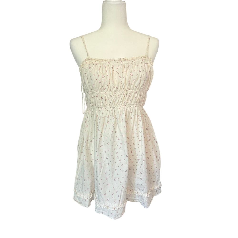 Free People Cream Mini Dress with Pink Floral Print - Picture 2 of 8
